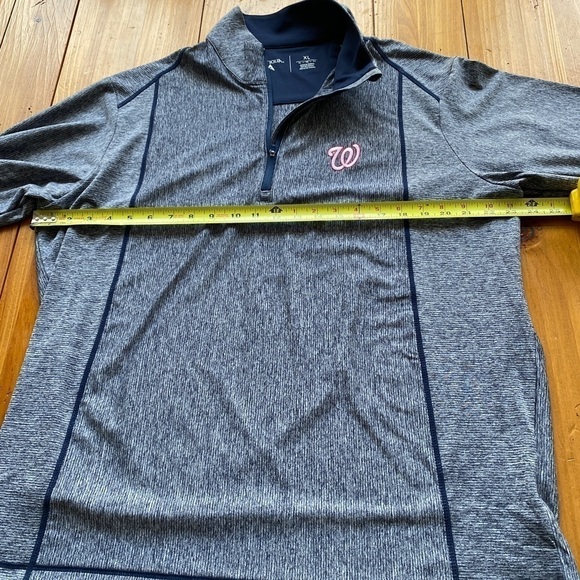 ANTIGUA WASHINGTON NATIONALS MENS CHARCOAL ACTION LONG SLEEVE 1/4 ZIP PULLOVER - Picture 13 of 15
